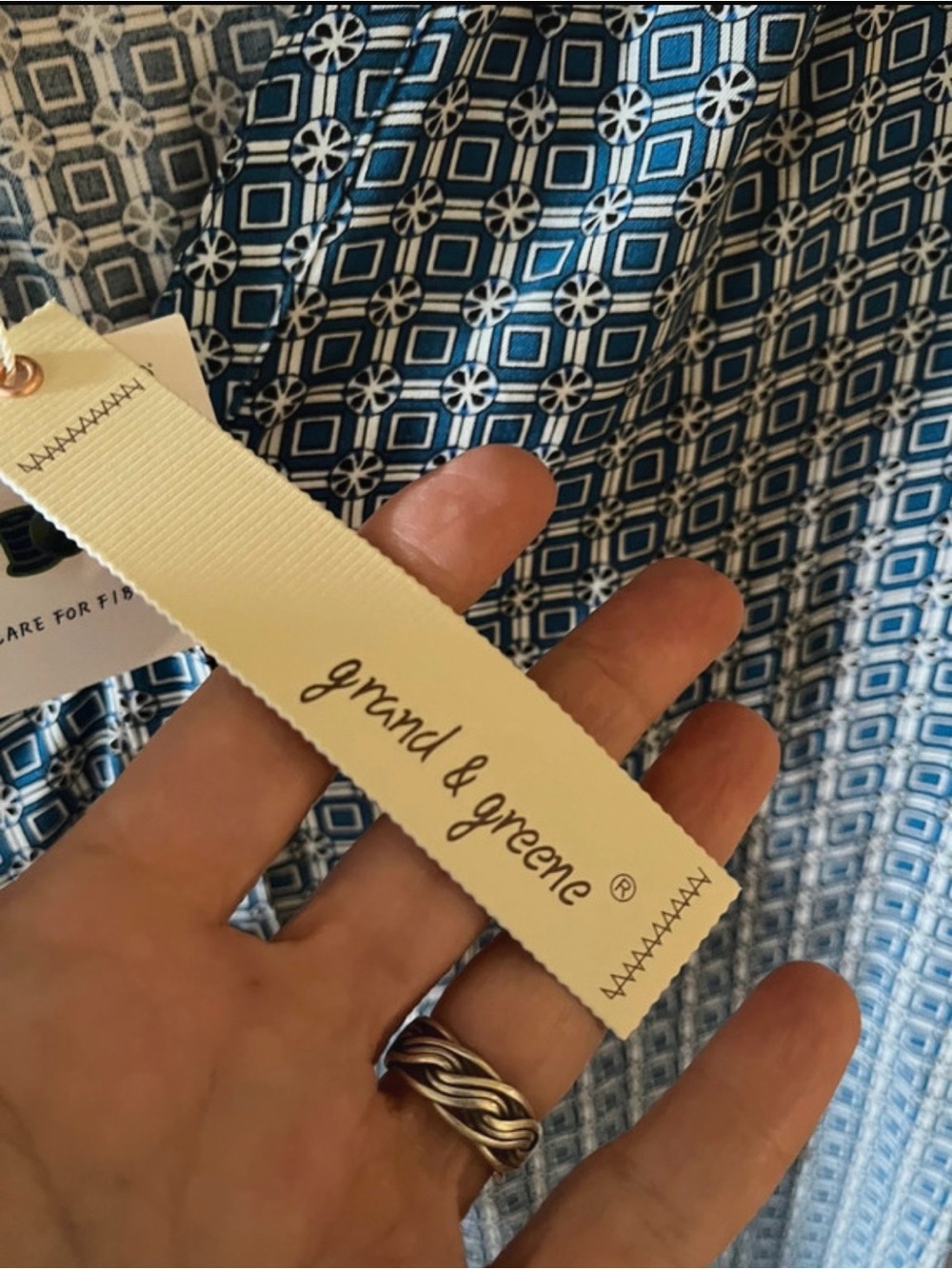 Grand & Greene Blue Geometric Tunic - Picture 4 of 12